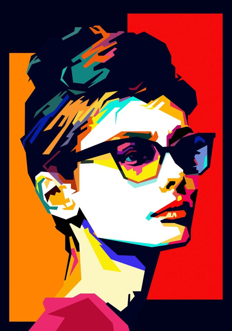 Audreay Hepburn Klassisches Kino WPAP Trending Now Leinwand von Artkreator
