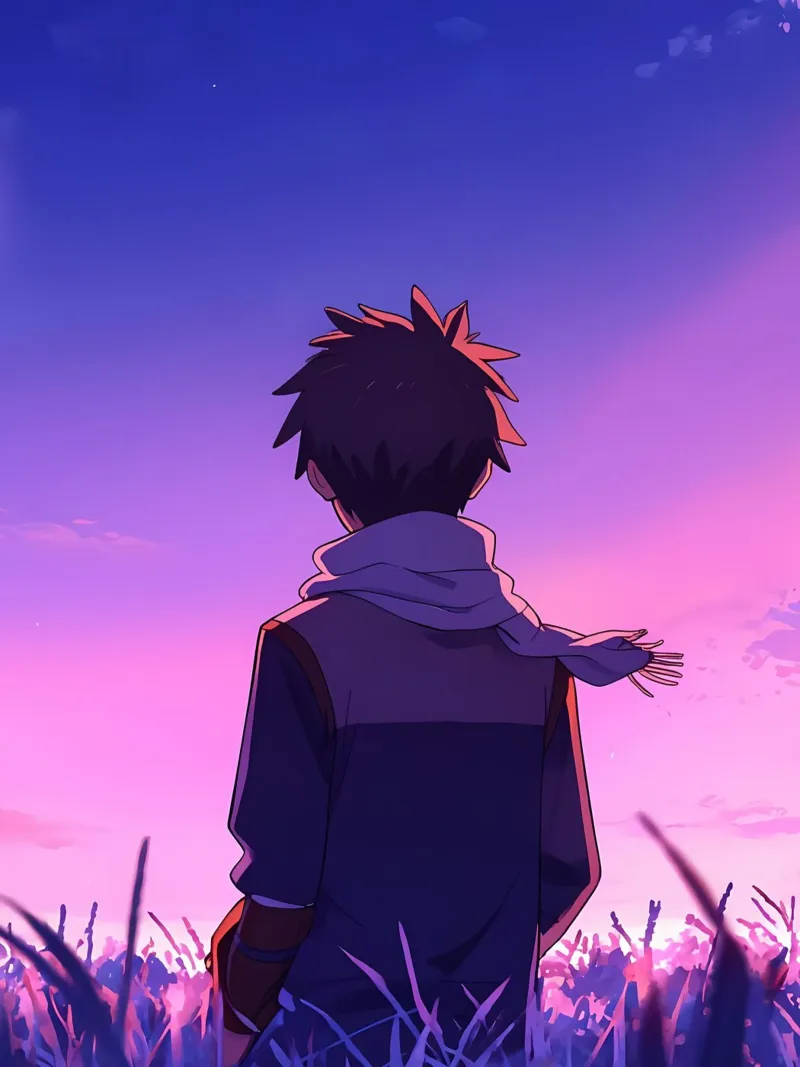 A Boy Looking At Sunset In Long Grass Field Lofi Art hahnemühle by LoFi Gallery