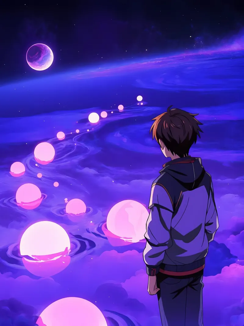 A Boy Walking On A Dreamy Path Lofi Art hahnemühle by LoFi Gallery