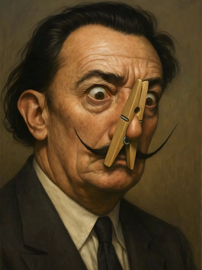 SALVADOR DALI DRÔLE SALLE DE BAIN TOILETTE PORTRAIT poster de ARTOMATIC