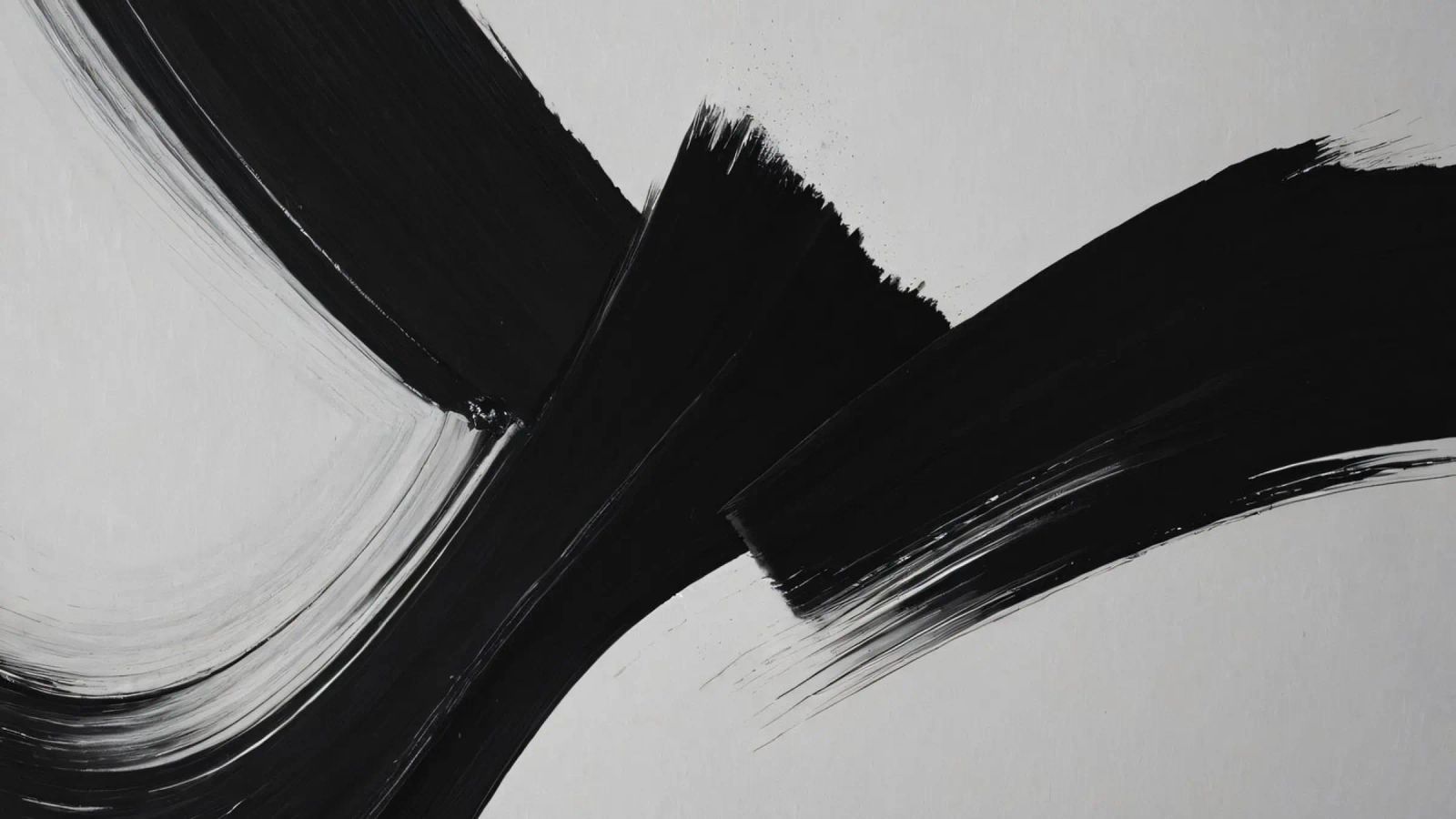 Abstrakte schwarze und weiße Pinselstriche, die eine dynamische Bewegung erzeugen Poster von DesignDoodle
