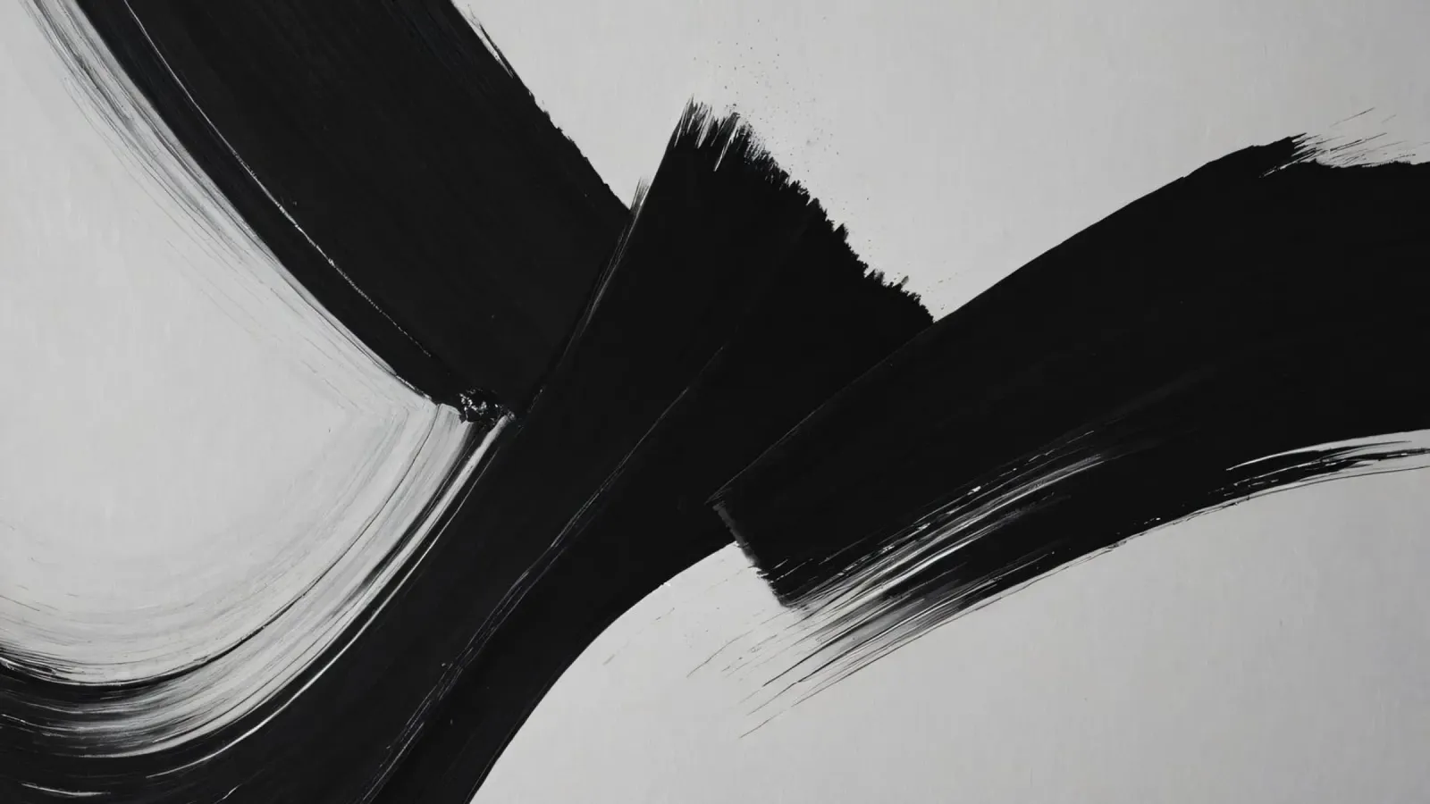 Abstrakte schwarze und weiße Pinselstriche, die eine dynamische Bewegung erzeugen Poster von DesignDoodle