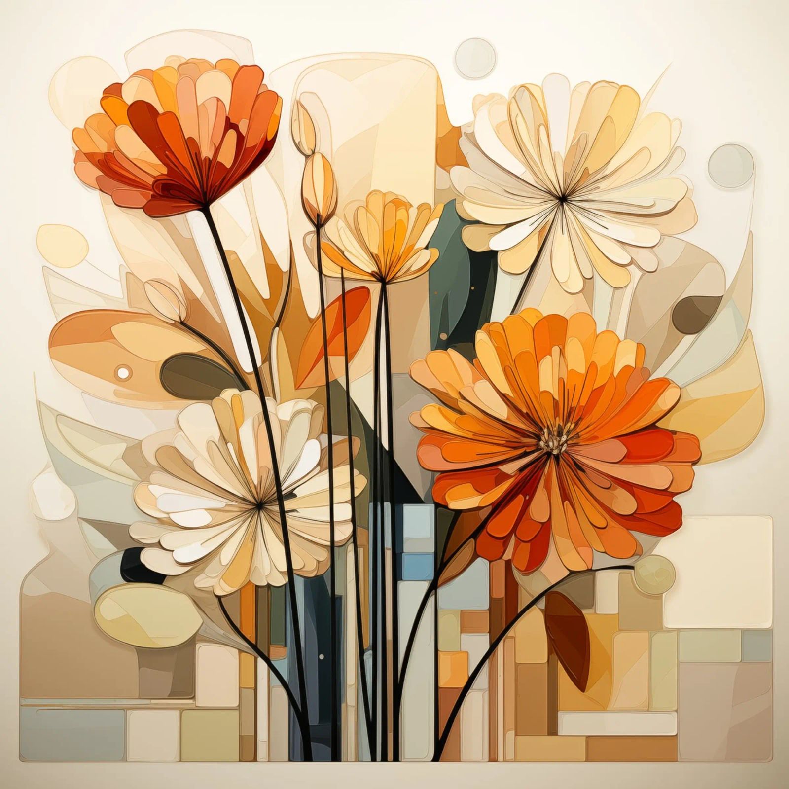 Flowers abstract poster by Imagine