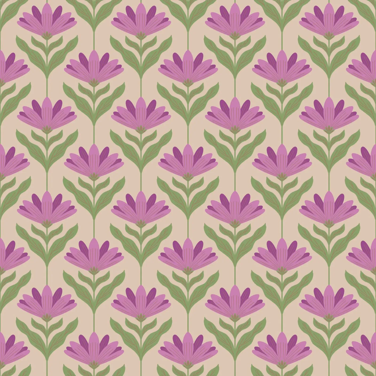 Violet Bloom - Bold Botanical Floral Pattern canvas by Wackapacka