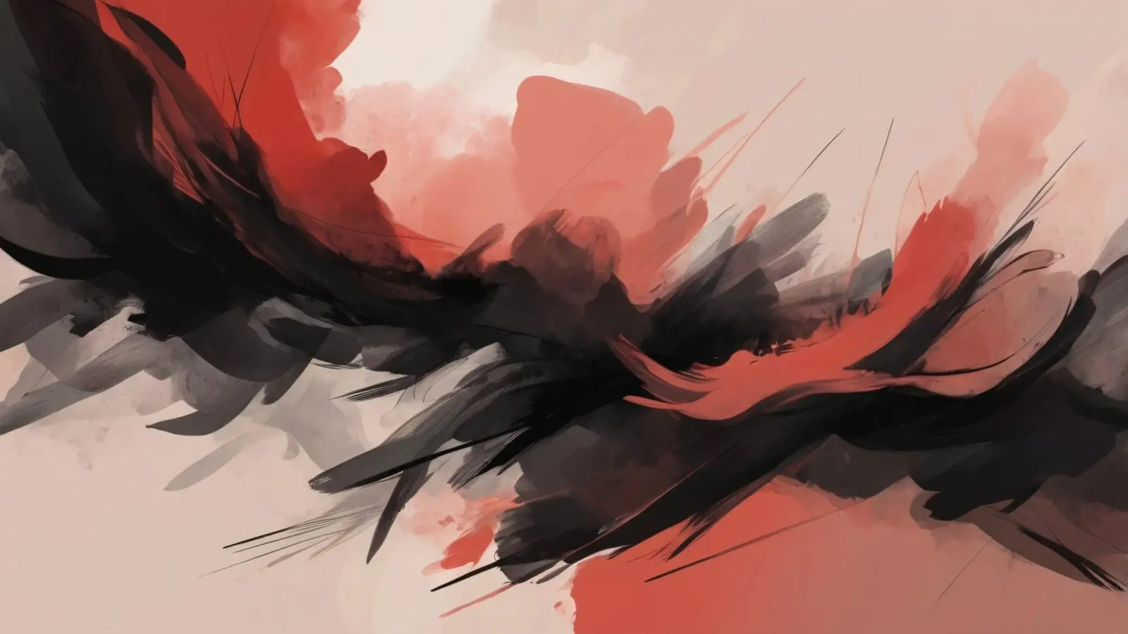 sfondo astratto con pennello rosso e nero tela da DesignDoodle