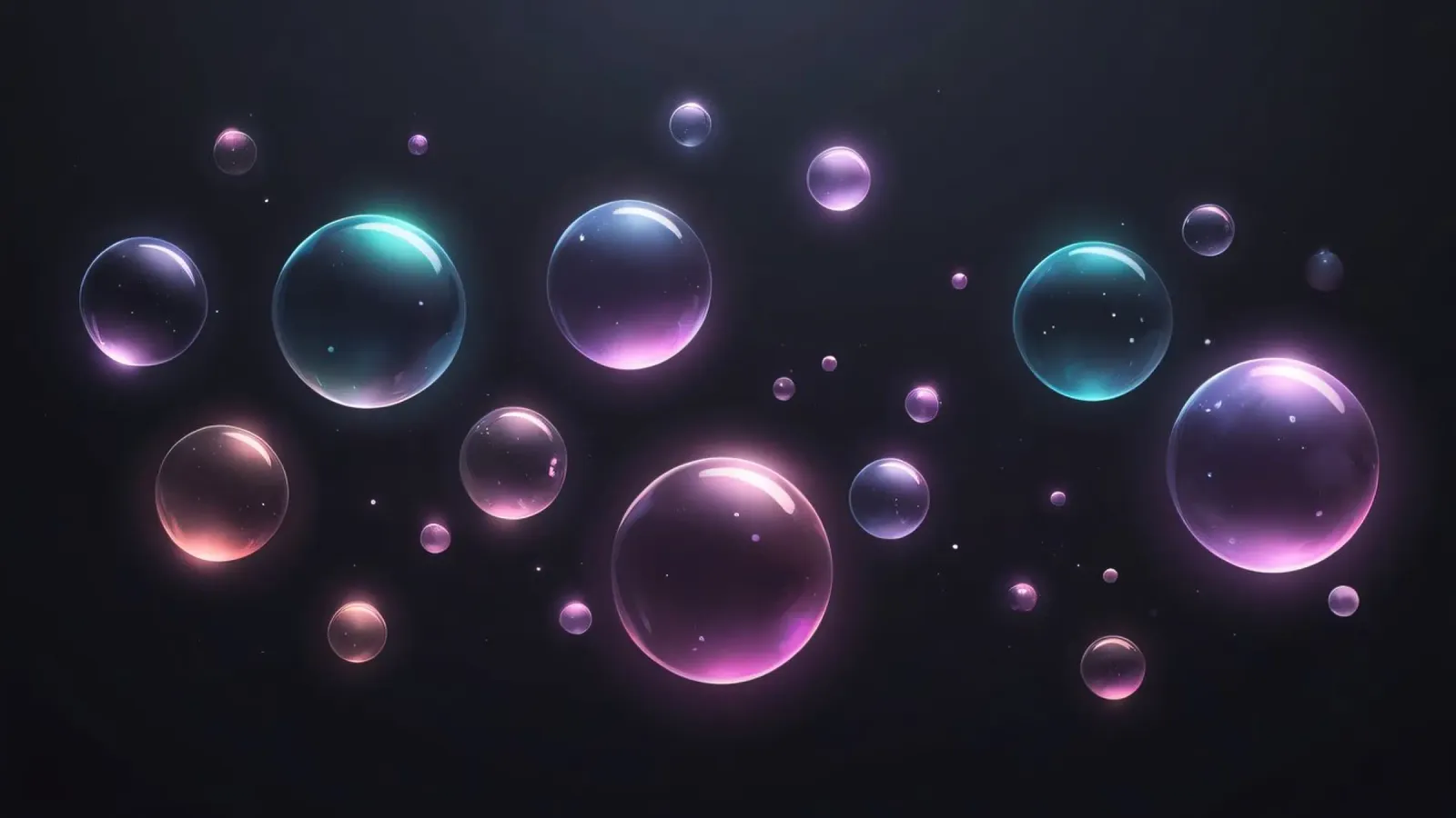 bubbles floating against a dark background mesmerizing art canvas by DesignDoodle