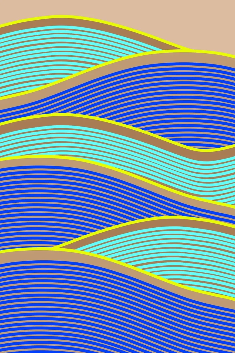 Happy Times Neon Waves canvas with Floater frame by SilverPegasus