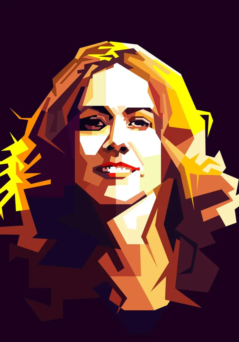 Sheryl Crow Cantante americana Stile retrò di tendenza ora poster con telaio in alluminio da Artkreator