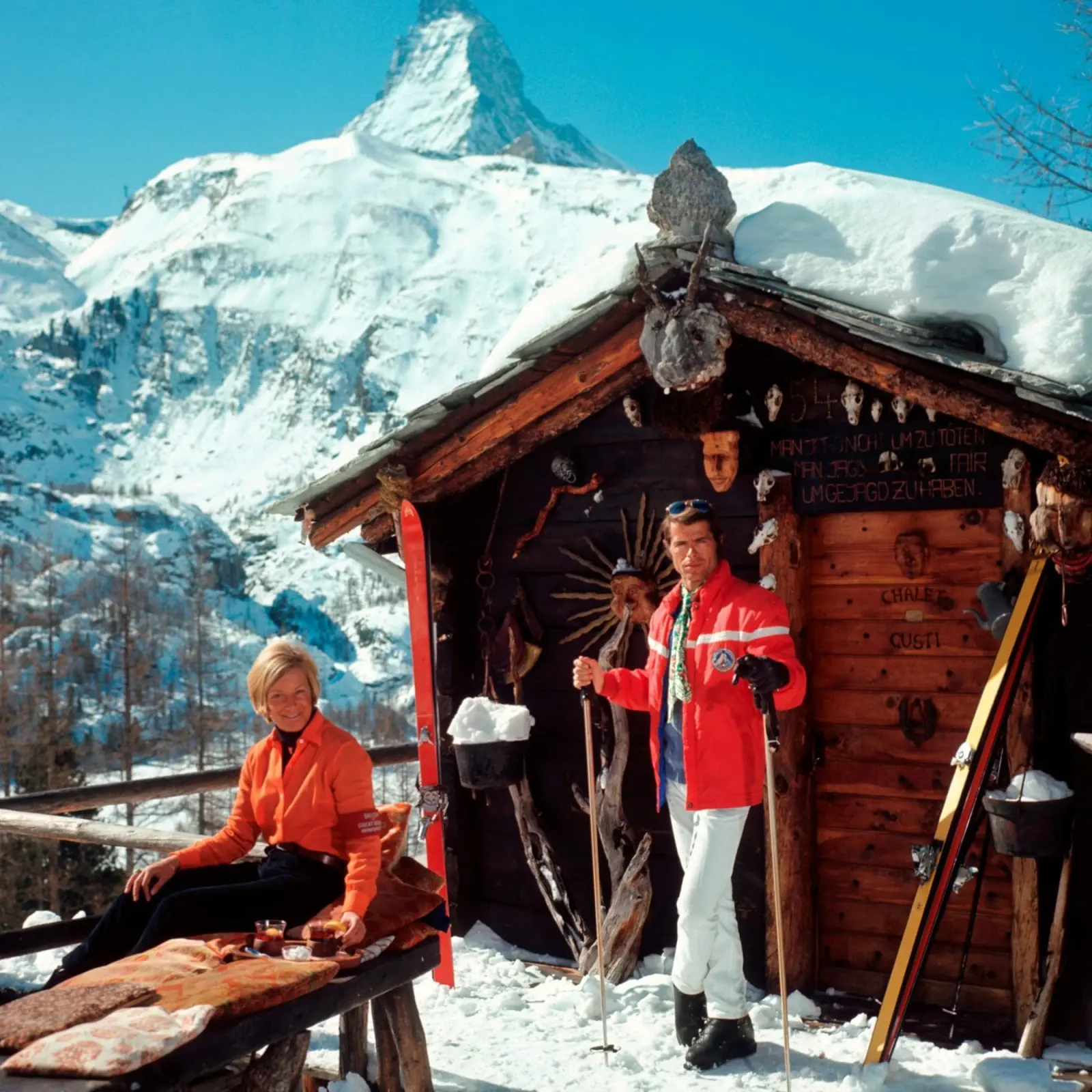 Slim Aarons Chalet Costi pellicola backlit da Chrisvintage