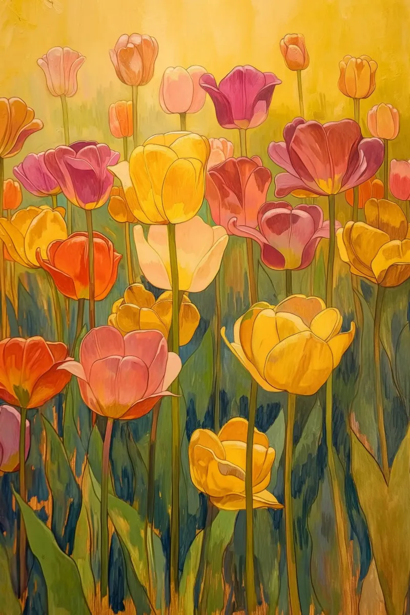 Tulipanes abstractos metacrilato de Imagine