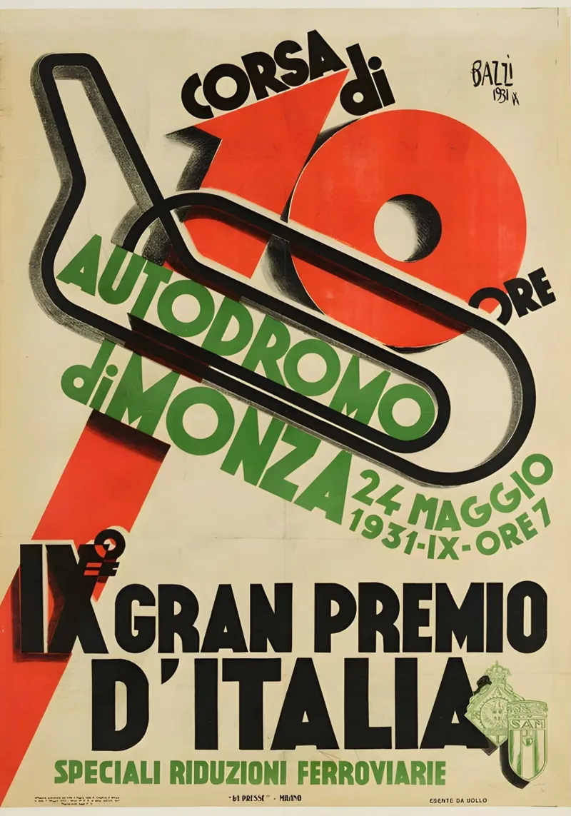 Grand Premio D'italiano Monza Specilia tela con Cornice a cassetta da AUTOSHOOT