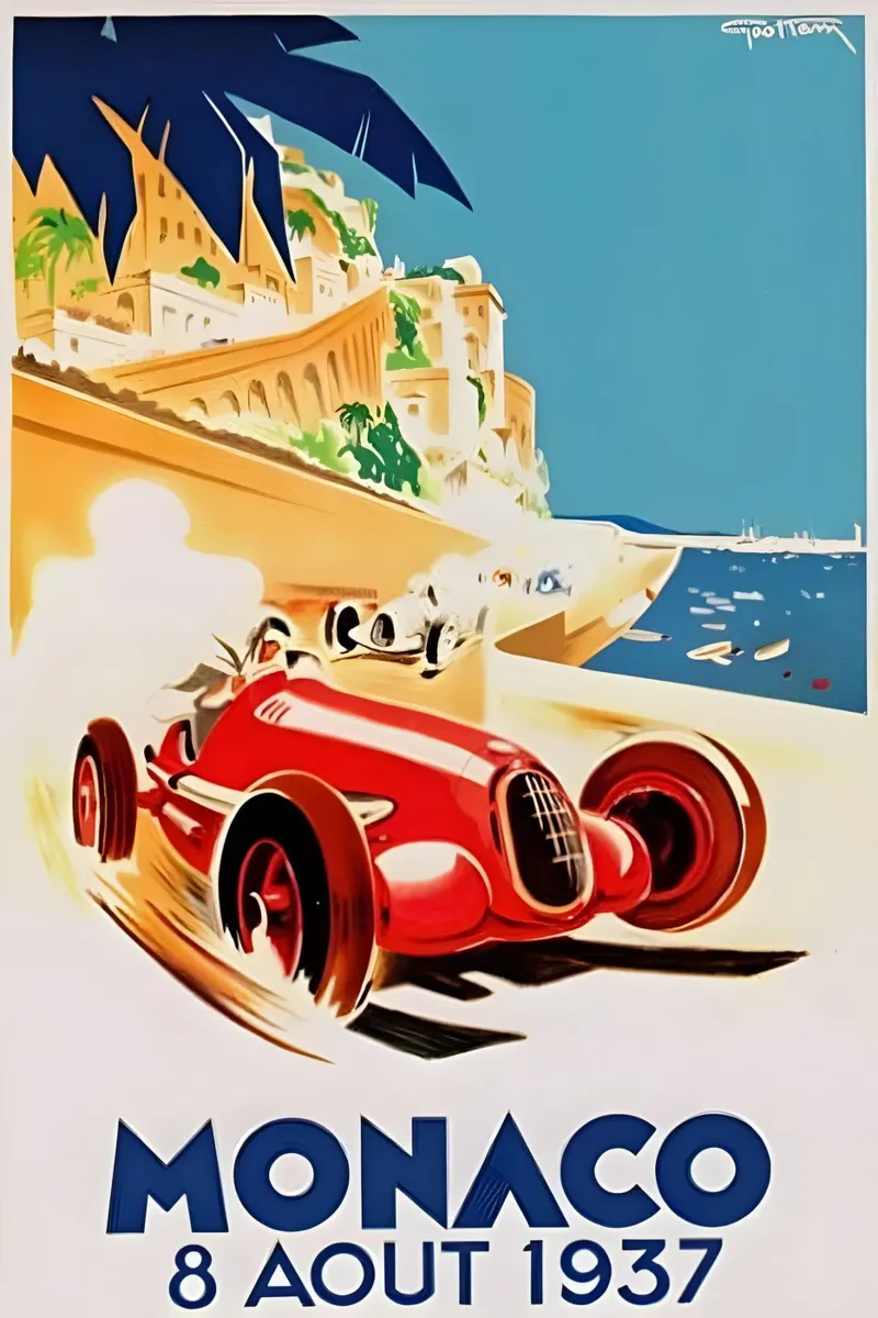 Grand Prix Monaco 8 Aout 1937 canvas van AUTOSHOOT