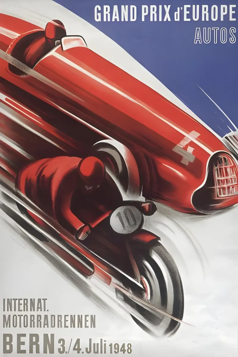 Gran Premio d'Europa Berna poster con telaio in legno da AUTOSHOOT