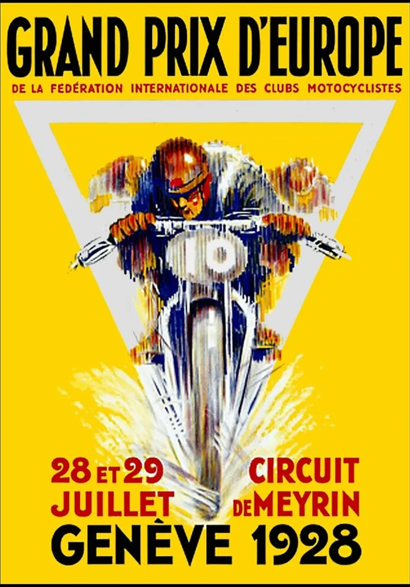 Gran Premio d'Europa Geve 1928 poster con telaio in plastica da AUTOSHOOT