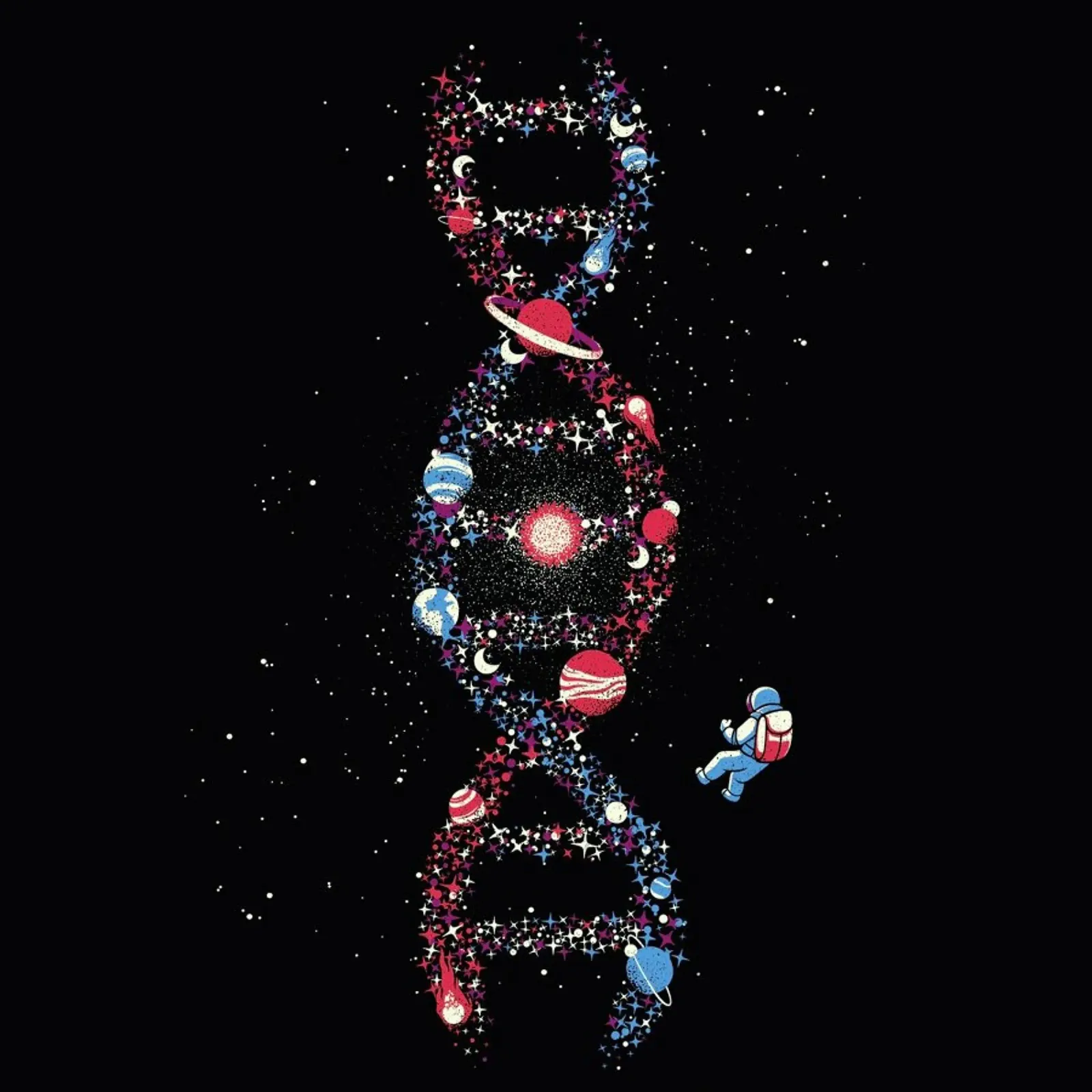 Dna Astronaut Galaxy We Are Stardust pellicola backlit da Tobe Fonseca