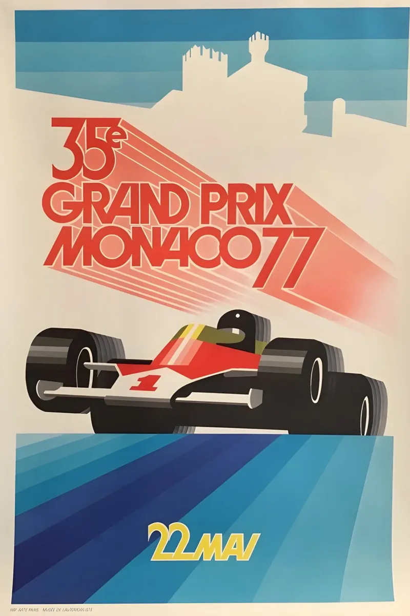 Gran Premio di Monaco77 tela con Cornice a cassetta da AUTOSHOOT