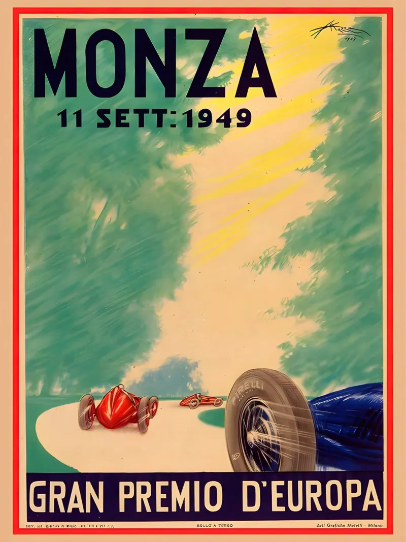 Monza Grand Premio d'Europe tela con Cornice a cassetta da AUTOSHOOT