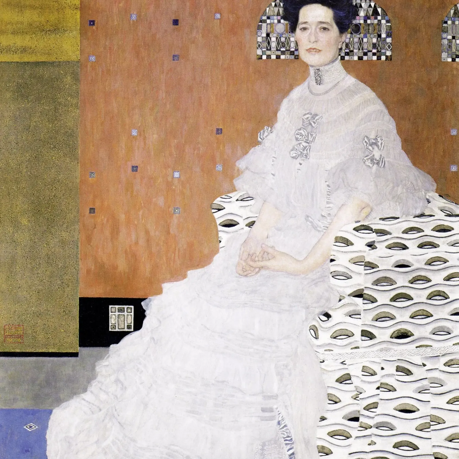 Portrait de Fritza Riedler (1906) par Gustav Klimt poster avec cadre en bois de Gustav Klimt ART Prints