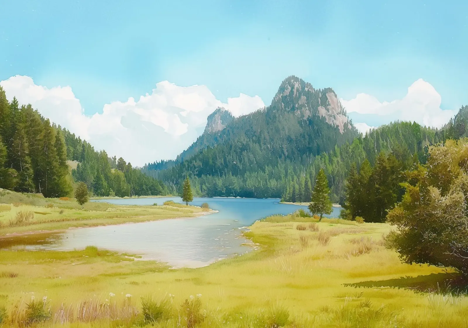Serene Alpine Lake pellicola backlit da FujiBrush