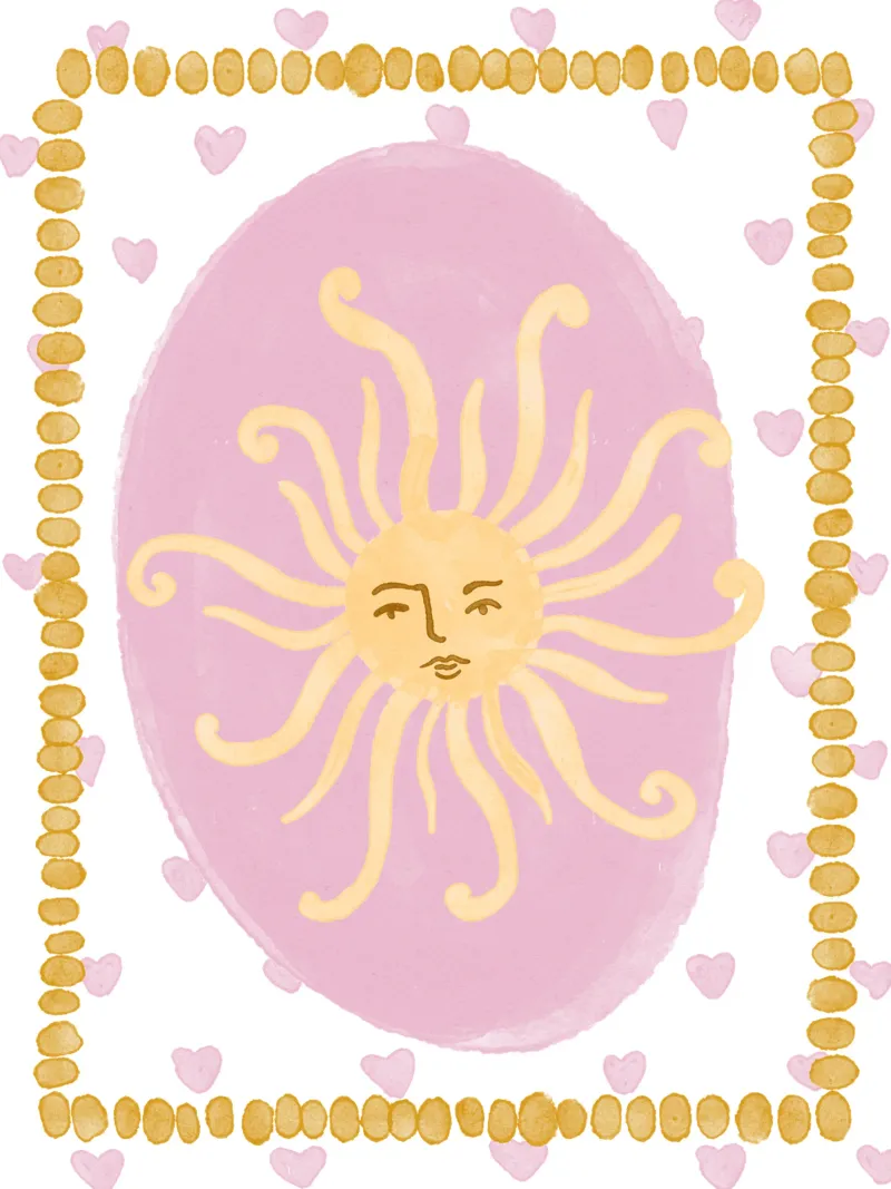 Soleil Boho Print, Grillig Italië Pictogrammen, Italië Print canvas met Baklijst van DolceVita