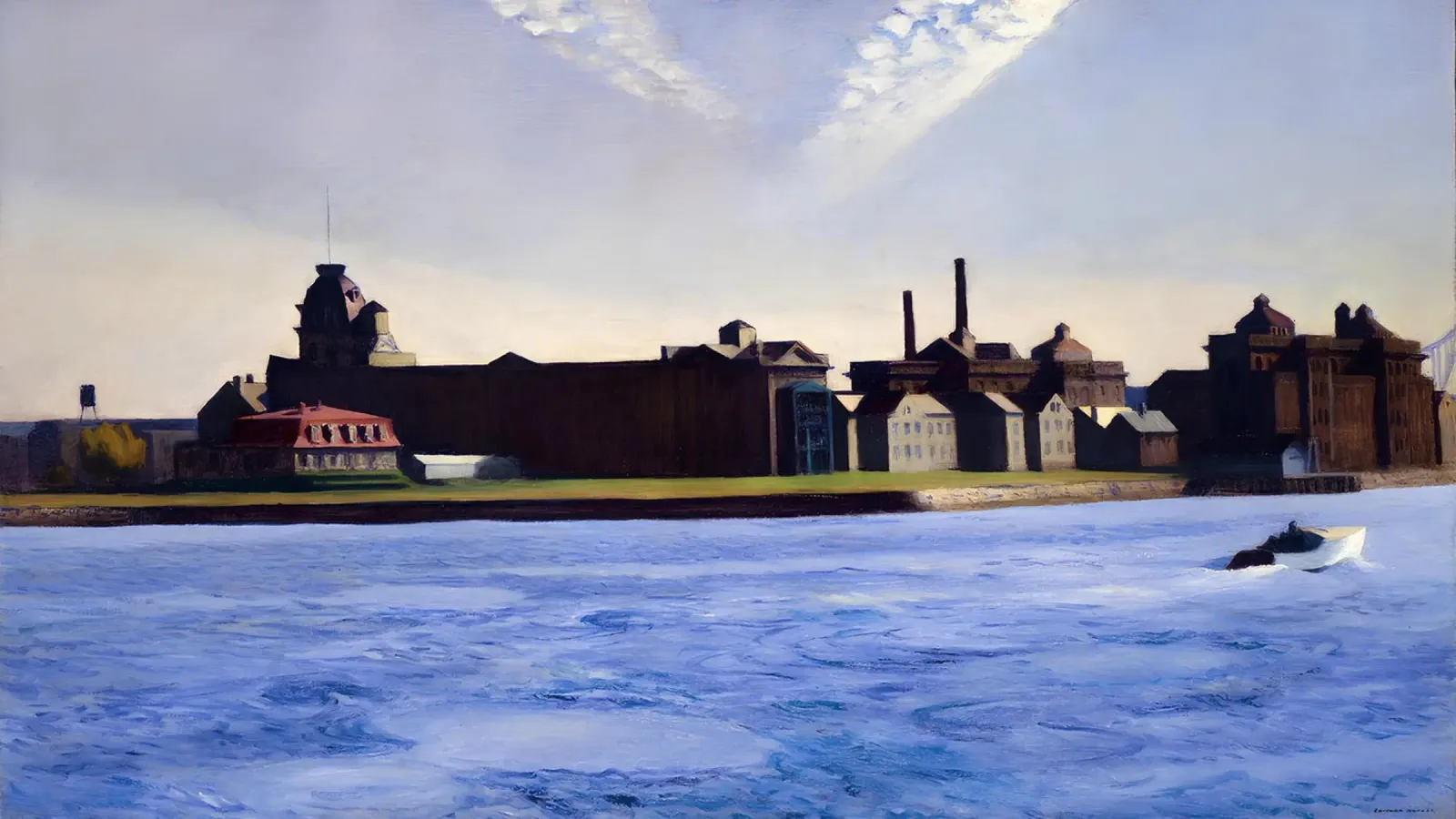 L'"Isola di Blackwell" di Hopper - Realismo urbano e solitudine a New York tela con Cornice a cassetta da NorwesClub