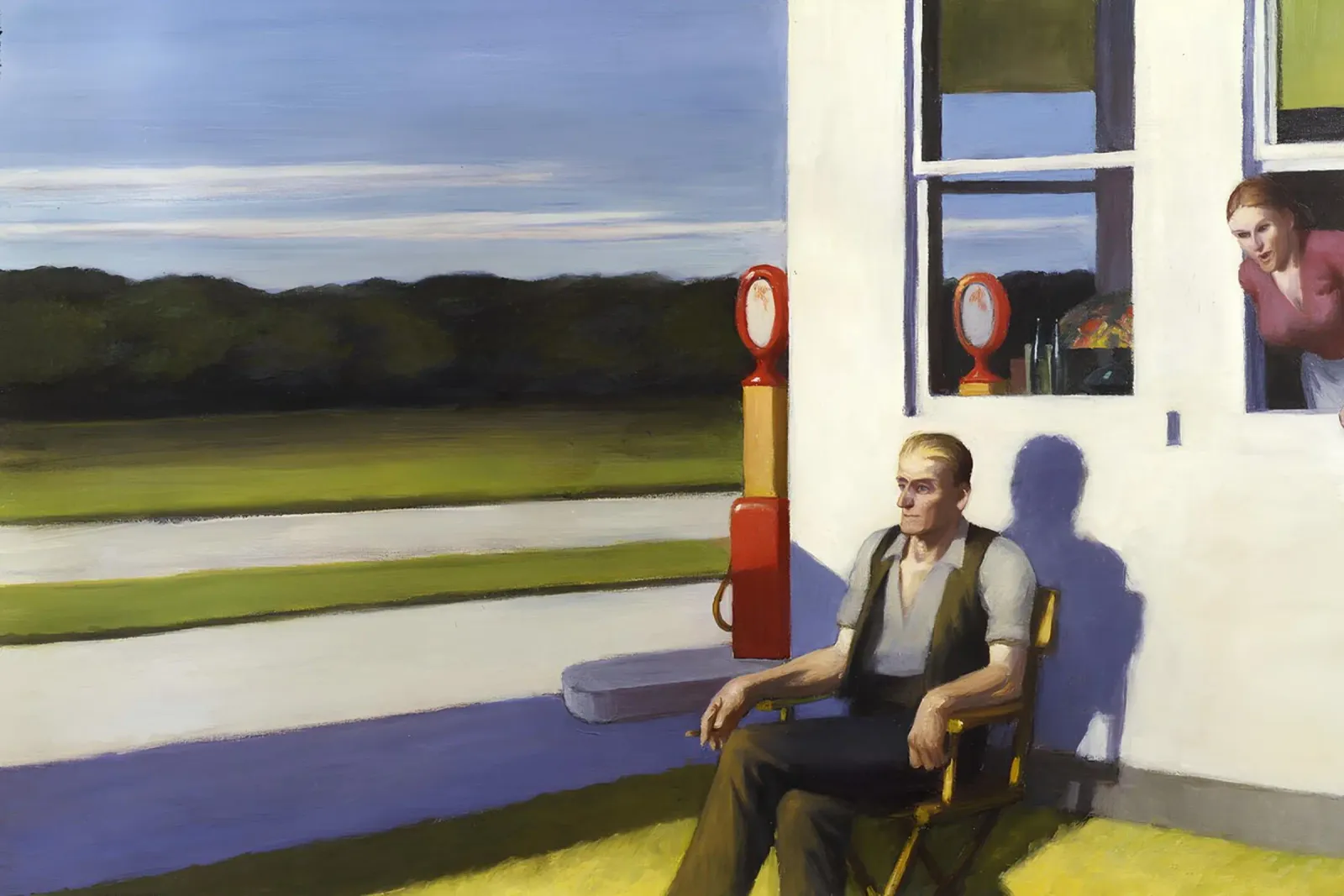 La "Strada a quattro corsie" di Hopper - Realismo americano e paesaggio rurale poster con telaio in alluminio da NorwesClub