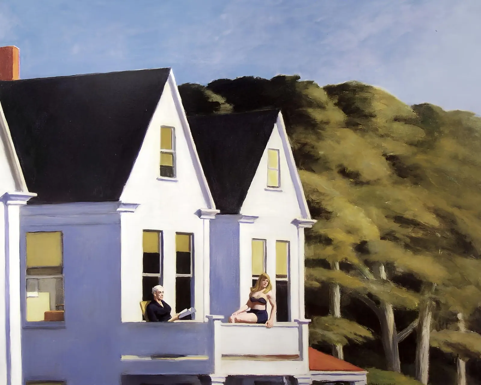 Hopper's "Second Story Zonlicht" - Amerikaans Realisme & Zonlicht hahnemühle van NorwesClub