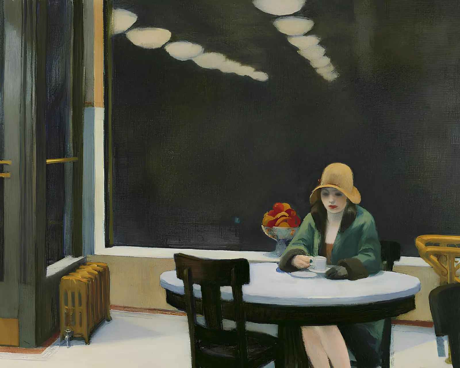 Hopper's "Automat" - American Realism & Urban Solitude Print acrylic glass by NorwesClub