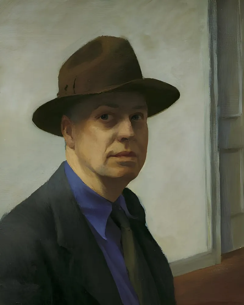 Autoportrait d'Edward Hopper - Le réalisme américain et l'art de l'artiste toile de NorwesClub
