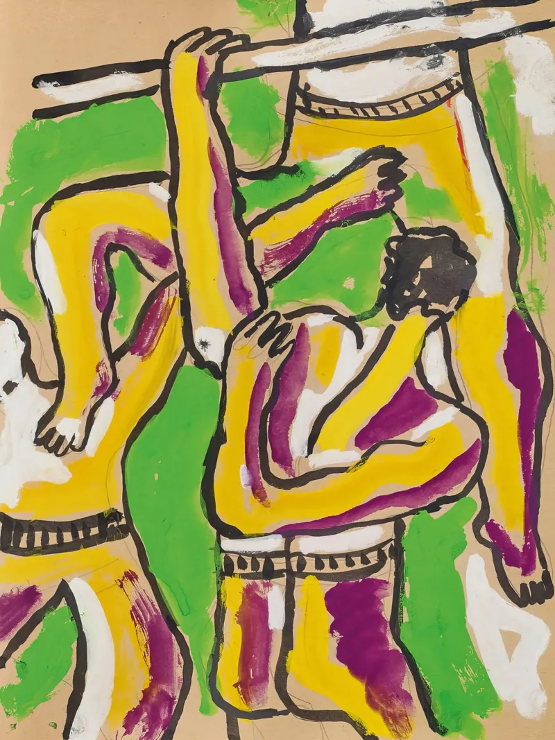 Léger's "Acrobats" - Cubist Circus & Vibrant Modernist Figur canvas by NorwesClub