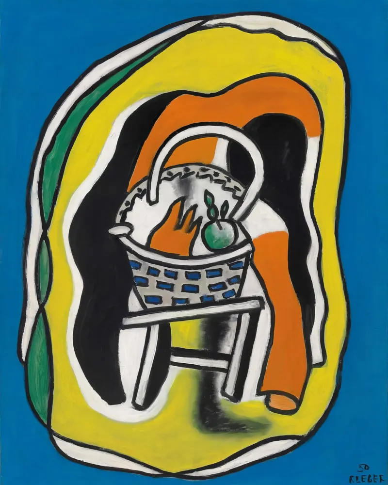La "Composizione del cesto" di Léger - Natura morta cubista e vibranti colori. poster da NorwesClub