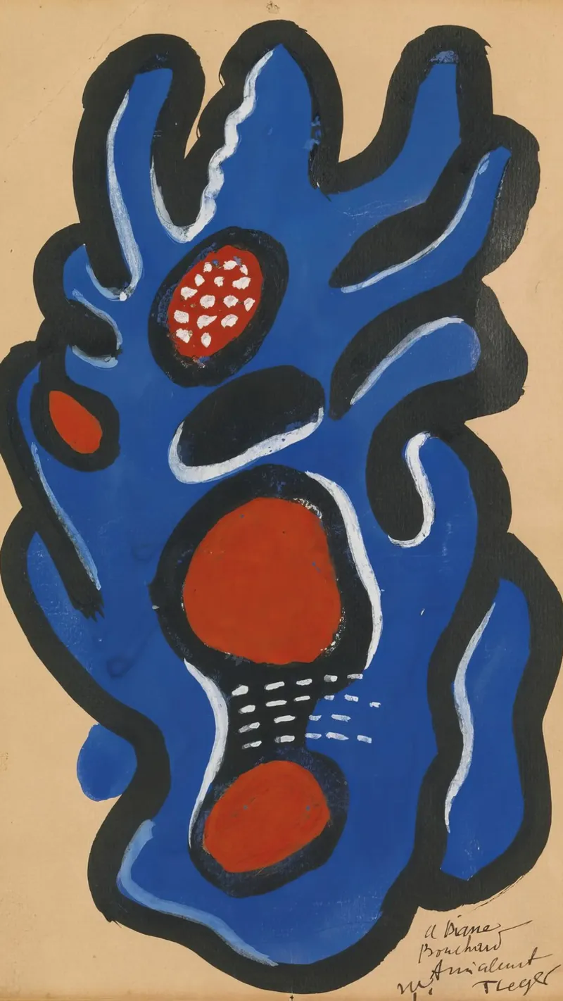 Due donne e fiori" di Léger - Figurativo e vibrante cubista poster con telaio in plastica da NorwesClub