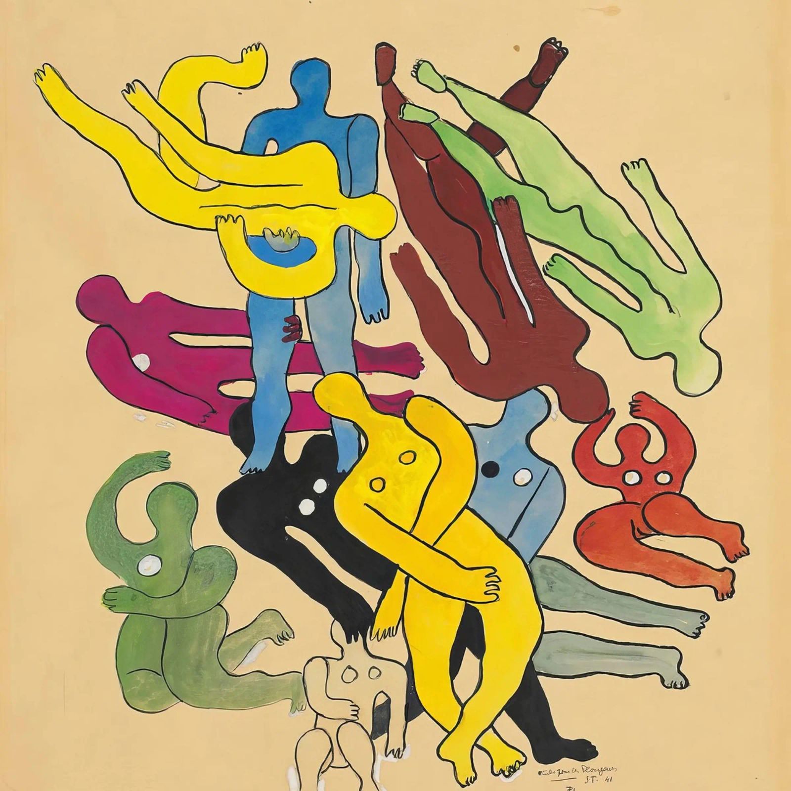 Léger's "Study for Divers" - Cubist Figures & Dynamic Moveme canvas by NorwesClub