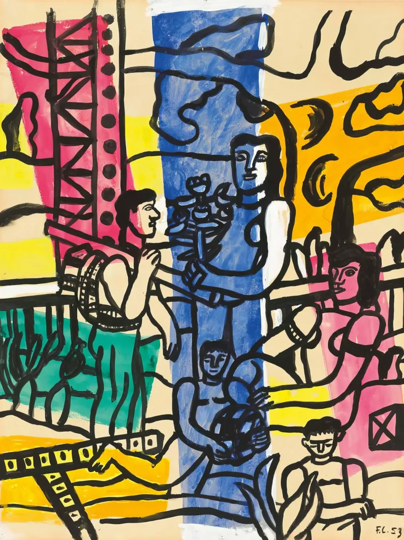 Lo "Studio per il camper" di Léger - Figure cubiste e colori vivaci. carta hahnemühle da NorwesClub