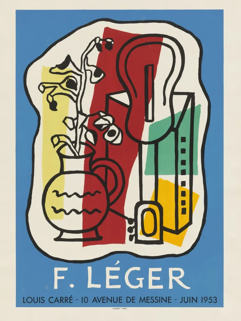 F. Léger Nature morte abstraite - Modernisme Cubisme Art Print poster avec cadre en bois de NorwesClub