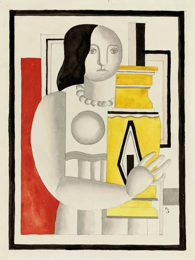 F. Léger "Vrouw met vaas" - Purisme Modernisme Kunstdruk canvas van NorwesClub