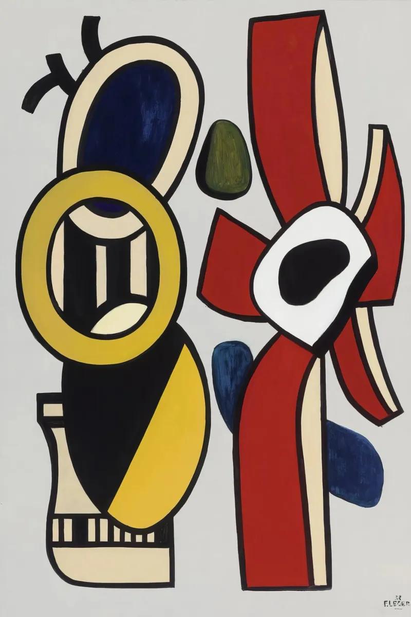 F. Léger "Red Star" - Abstracte Vormen Modernisme Kunstdruk canvas van NorwesClub