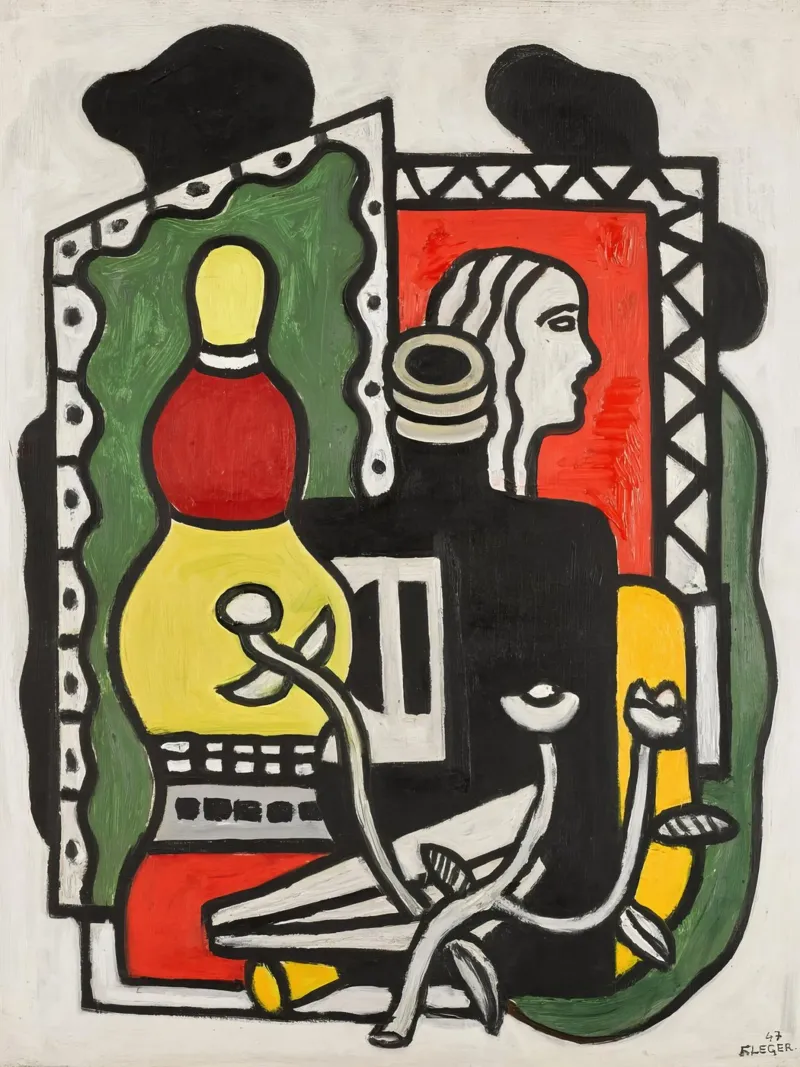 Fernand Léger: "The Black Vase" - Bold Post-Cubist Still Life hahnemühle by NorwesClub