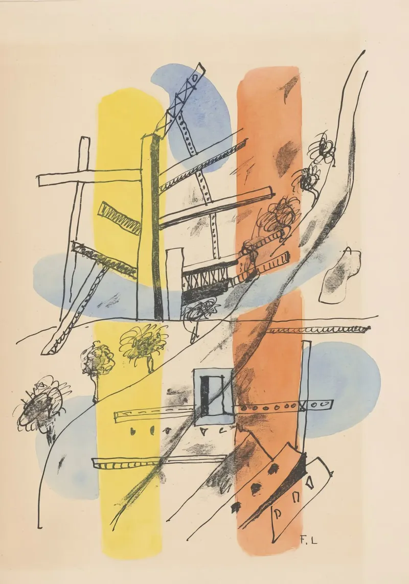 Fernand Léger Metropolitan, Abstract Cityscape, Modernist Sk Hahnemühle von NorwesClub