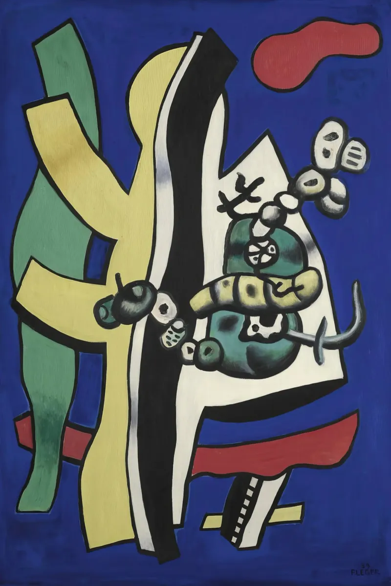 Fernand Léger Frutta su blu, natura morta astratta, Biomorfi pellicola backlit da NorwesClub