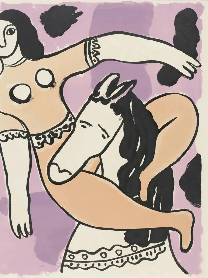 Fernand Léger Zirkus Abstraktion: Frau & Pferd, Moderne Kunst Hahnemühle von NorwesClub