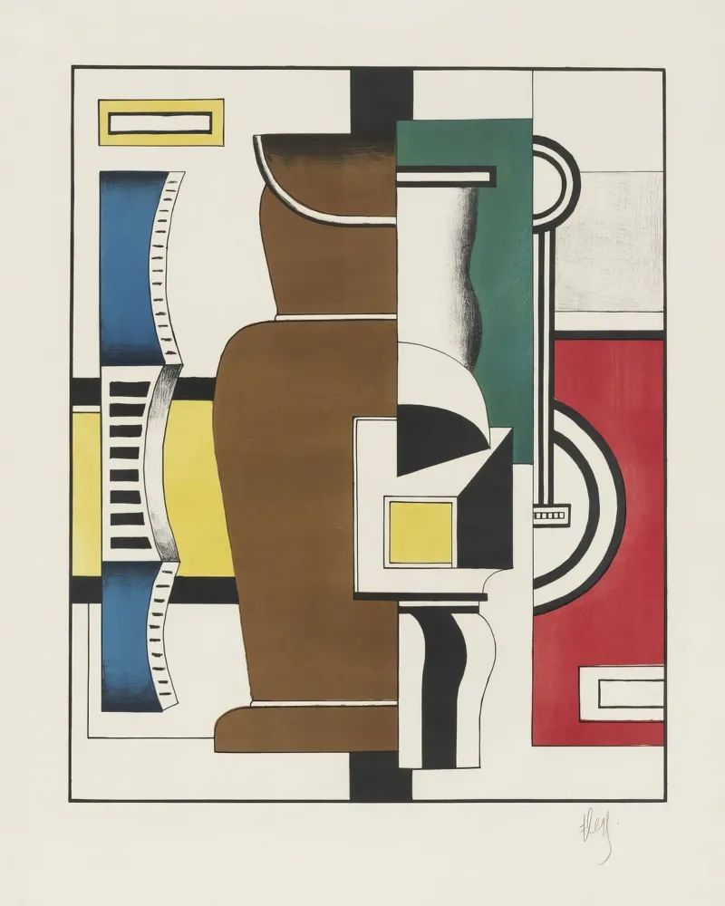 Fernand Léger: The Vase, Purist Still Life Abstraction canvas with Floater frame by NorwesClub