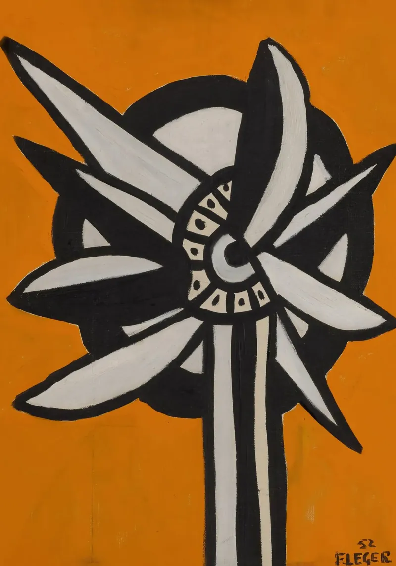Fernand Léger - Fiore e ruota, stampa d'arte modernista in grassetto poster con telaio in legno da NorwesClub