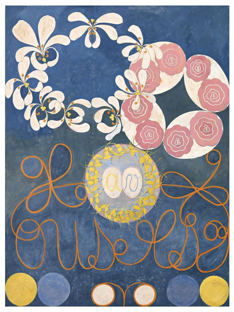 Hilma af Klint "Infanzia" Arte botanica astratta e mistica plexiglass da NorwesClub