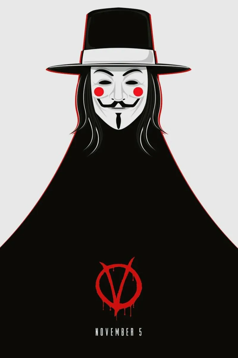 V for Vendetta Minimal November 5 pellicola backlit da Barrett Biggers