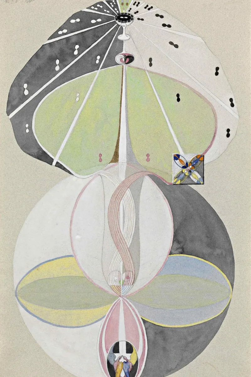 L'albero della conoscenza n. 5 di Hilma af Klint - Abstract Mysticis pellicola backlit da NorwesClub