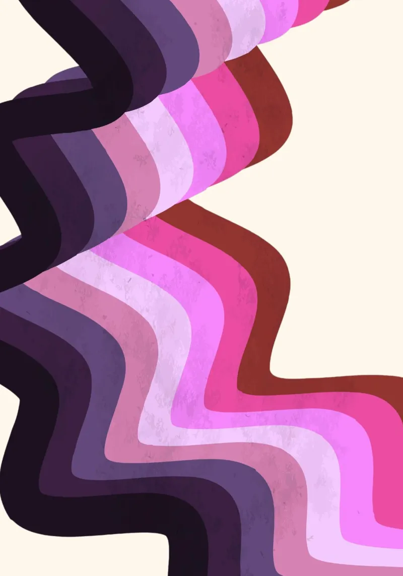 Retro Swirl Abstract - Verner Panton Inspired Wave Art Print canvas by NorwesClub