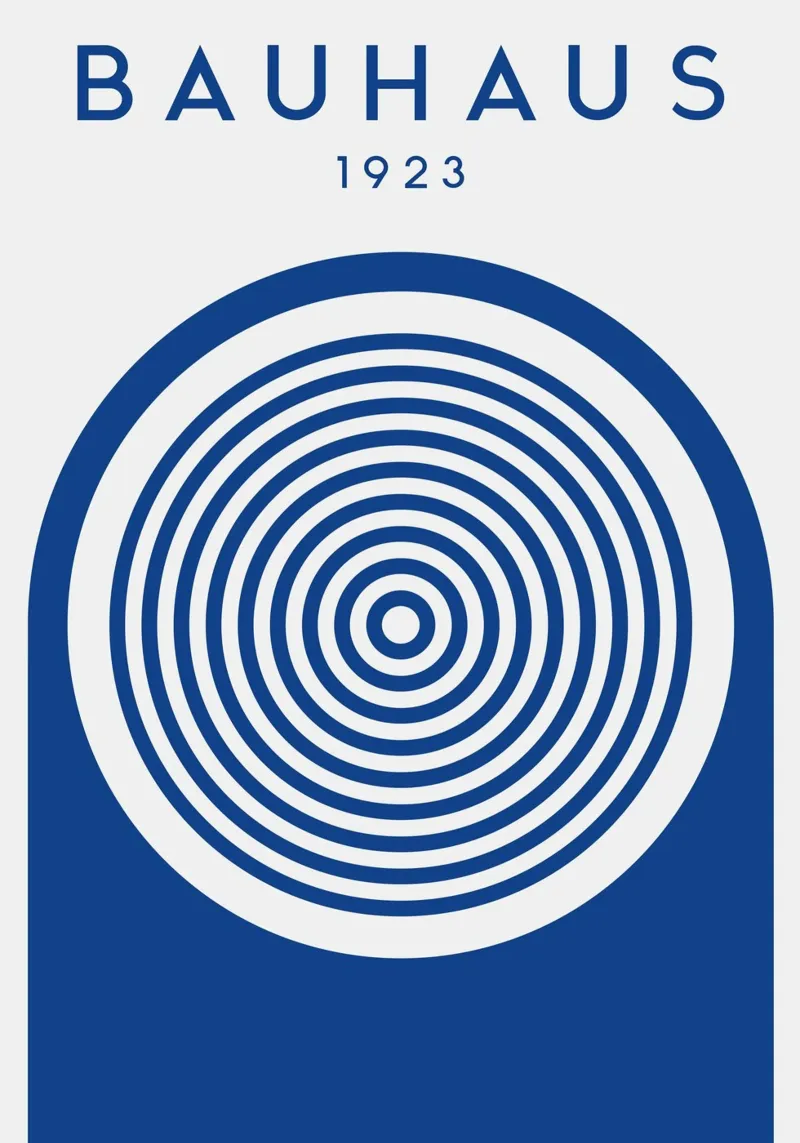 Bauhaus 1923: Concentric Circles Modernist Abstract Art Prin canvas with Floater frame by NorwesClub