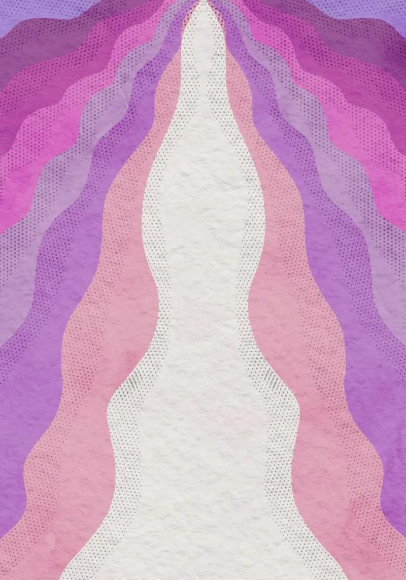Aura astratta ondulata: stampa d'arte moderna a gradiente rosa-viola pellicola backlit da NorwesClub