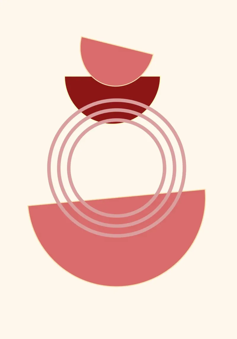 Abstract Biomorphic Shapes Pink & Gold Minimalist Art Print canvas by NorwesClub